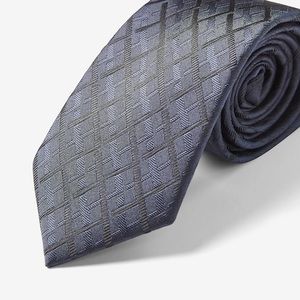 Express Print Tie Navy Blue 2.75” Wide Polyester